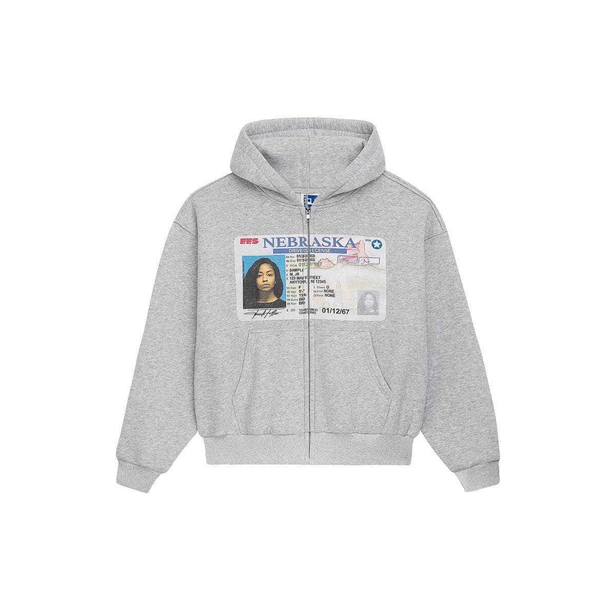 Y2K Print Nebraska Zip Hoodie