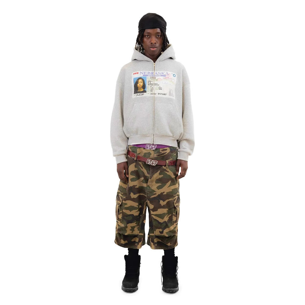 Y2K Print Nebraska Zip Hoodie