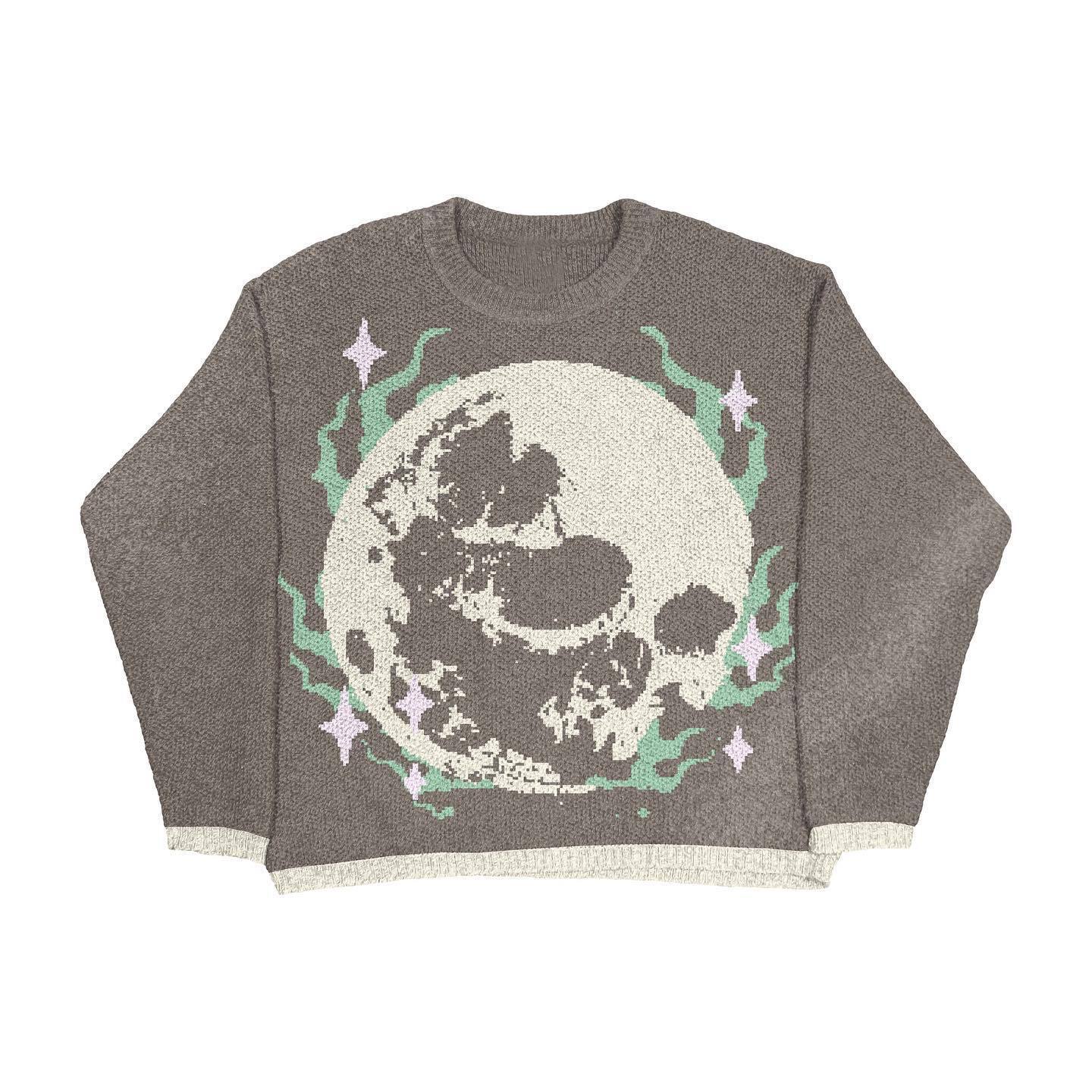 Moon Skull Knit Sweater