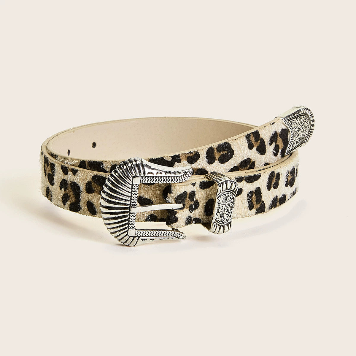 Leopard Print Western Belt