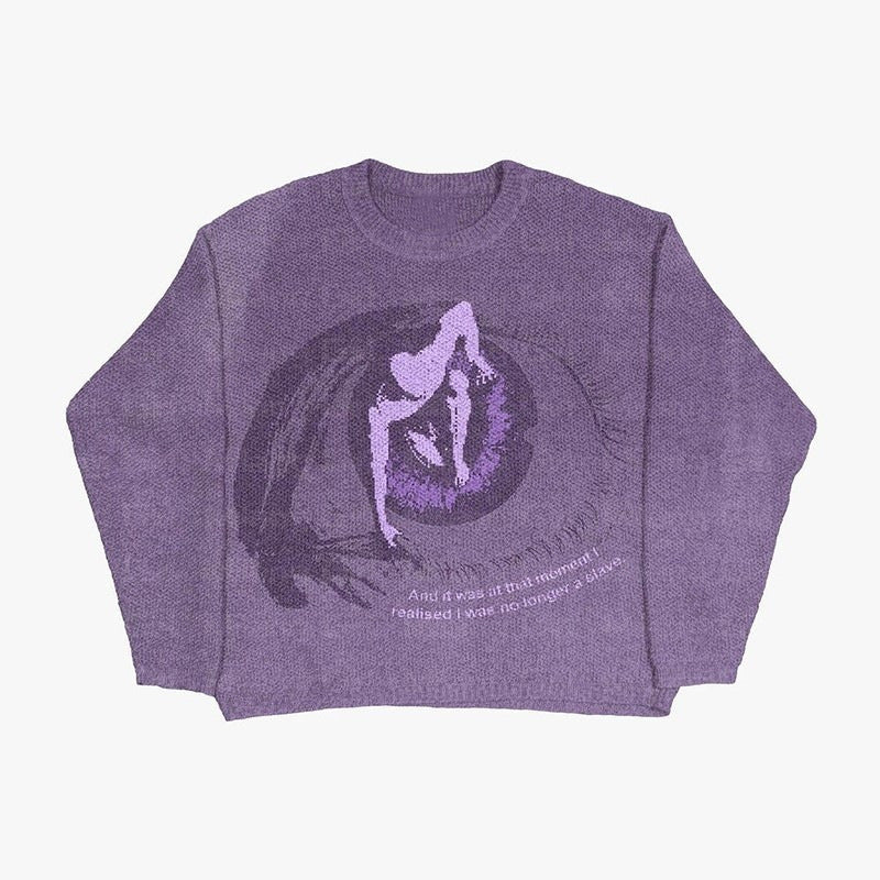 Eye Graphic Knit Sweater