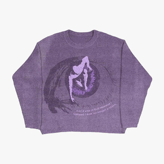 Eye Graphic Knit Sweater