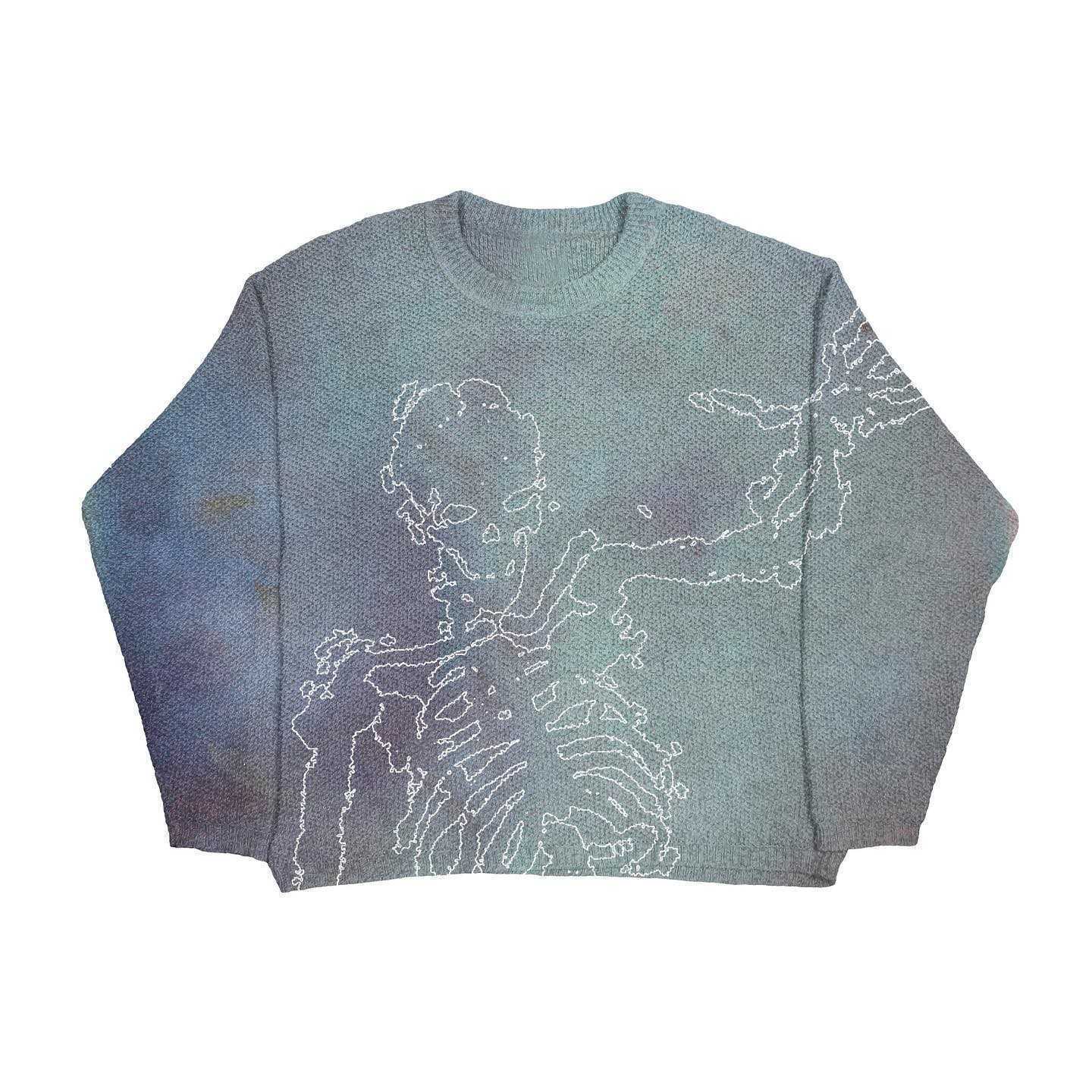 Skeleton Wave Knit Sweater