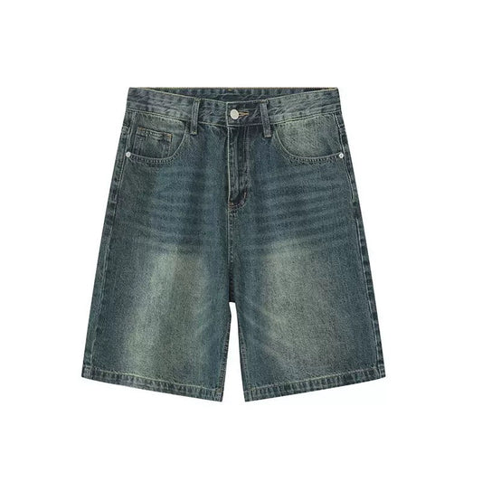 Distressed Blue Denim Shorts