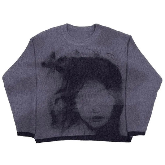 Fading Graphic Knit Sweater