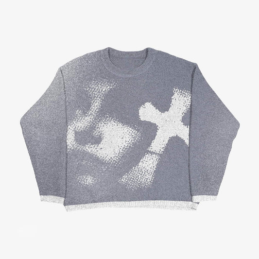 Cross Graphic Knit Sweater