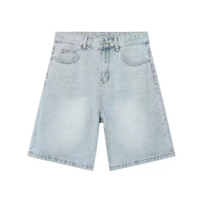Distressed Blue Denim Shorts