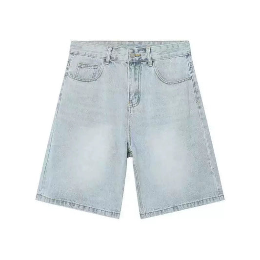 Distressed Blue Denim Shorts