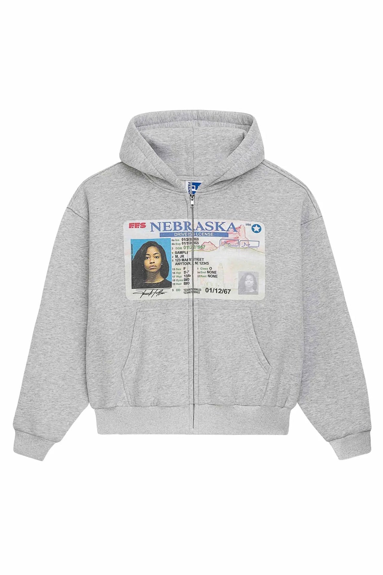 Y2K Print Nebraska Zip Hoodie