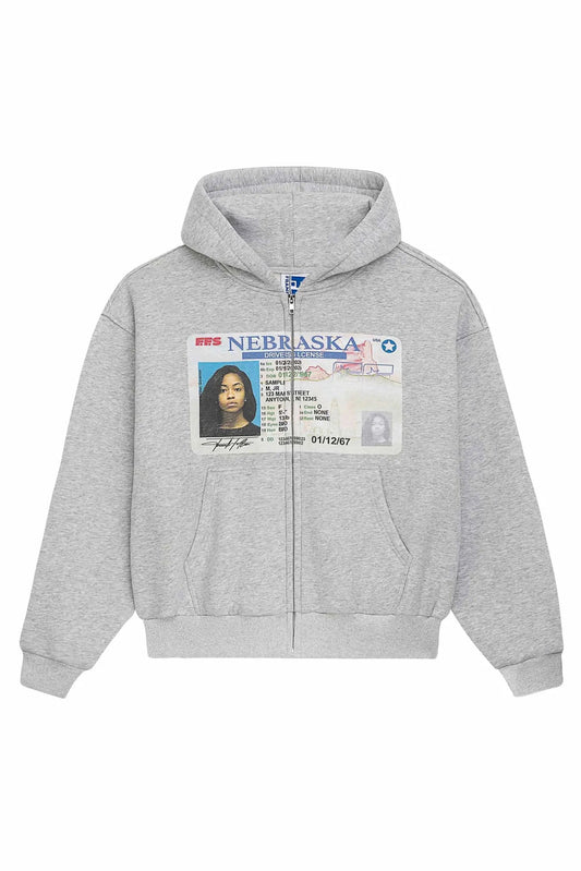 Y2K Print Nebraska Zip Hoodie