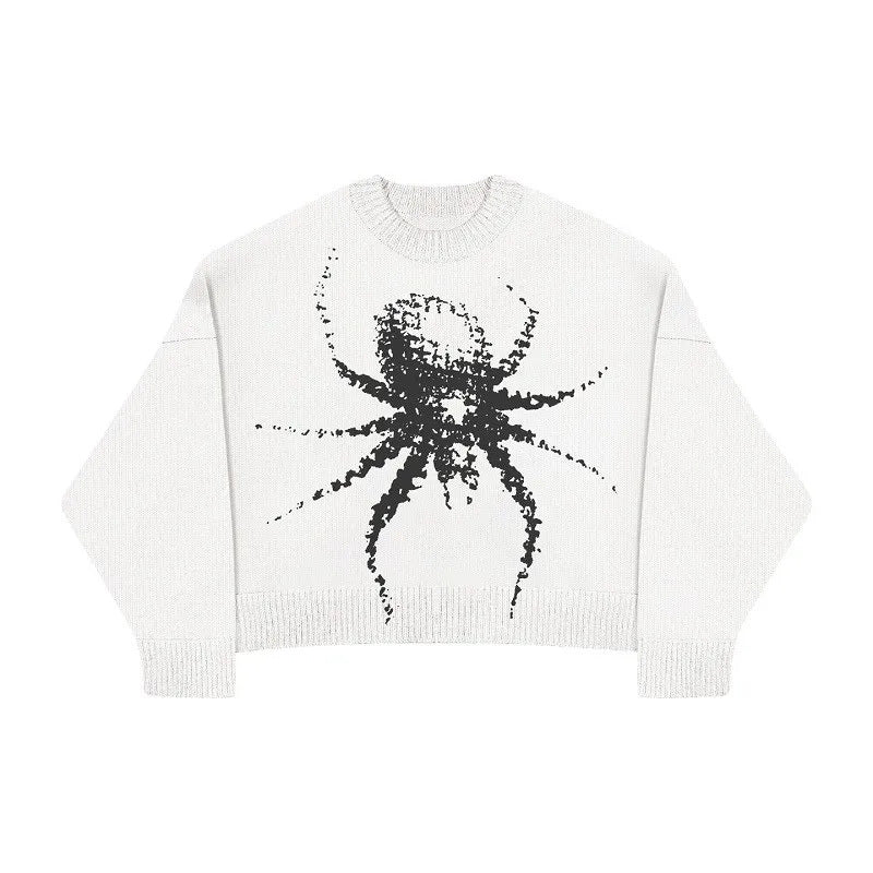 Spider Garphic Knit Sweater