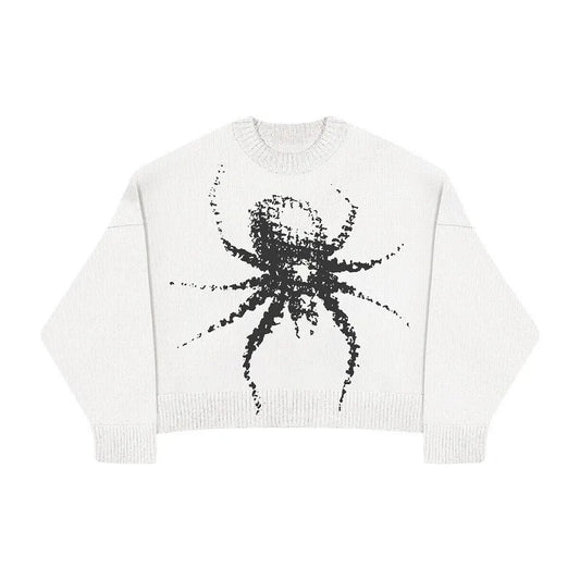 Spider Garphic Knit Sweater