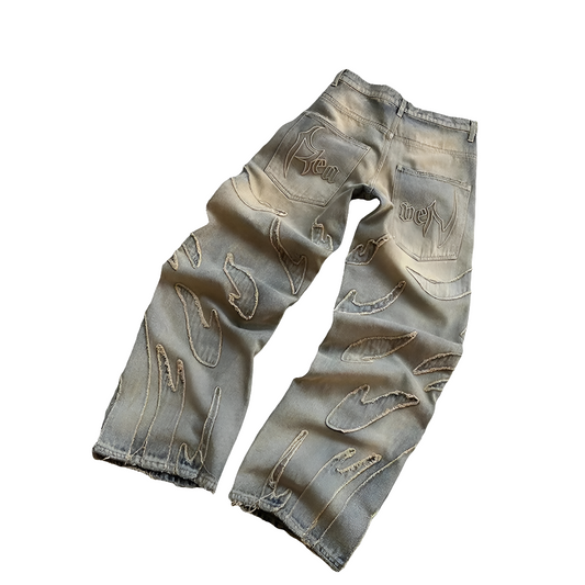 Ripped Retro Distressed Baggy Jeans